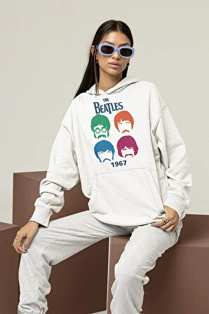 The Beatles 1967 Baskılı Unisex Oversize Müzik Grubu Hoodie