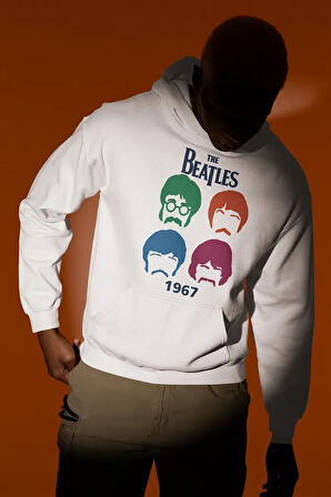 The Beatles 1967 Baskılı Unisex Oversize Müzik Grubu Hoodie