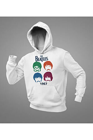 The Beatles 1967 Baskılı Unisex Oversize Müzik Grubu Hoodie