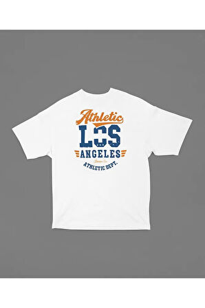 Athletiİc Dept. LA Baskılı Unisex Oversize Tişört