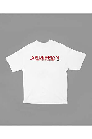 Spider-Man Homecoming Filmi Baskılı Unisex Tişört, Oversize Marvel Tişört