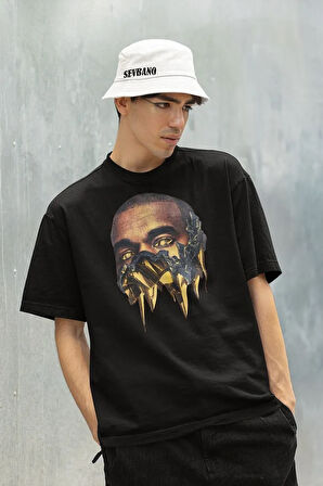 Kanye West Rapper Baskılı Unisex Oversize Rap Tişört