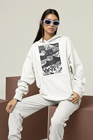 Dark Night Batman Film Baskılı Unisex Oversize Hoodie