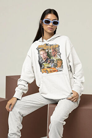 Hızlı Ve Öfkeli Paul Walker Baskılı Unisex Oversize Film Hoodie