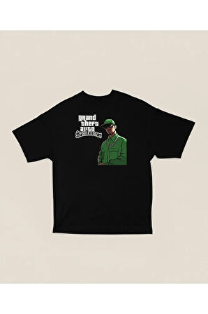 San Andreas Grand Theft Auto Baskılı Unisex Oversize Gta Tişört