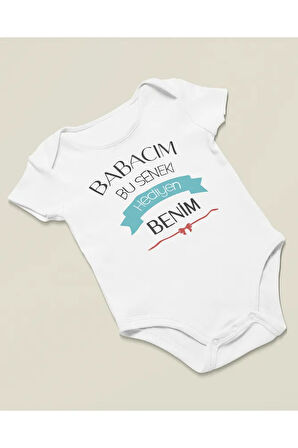 Babacım Bu Seneki Hediyen Benim Yazılı Pamuklu Yumuşak Unisex Çıtçıtlı Body Zıbın