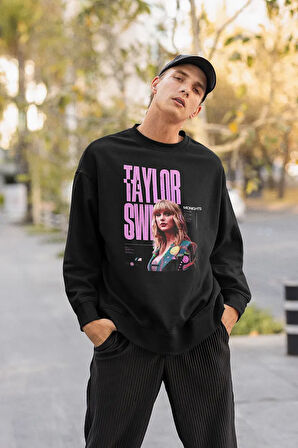 Tasarım Taylor Swift Midnights Baskılı Unisex Oversize Sweatshirt