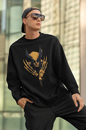 Wolverine Baskılı Unisex Oversize Dc Karakter Sweatshirt