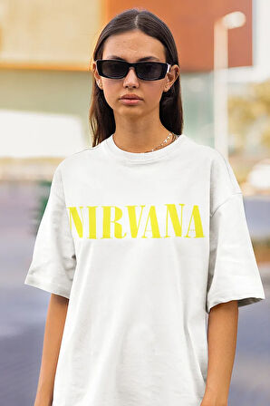 Nirvana Baskılı Unisex Oversize Müzik Grubu Tişört