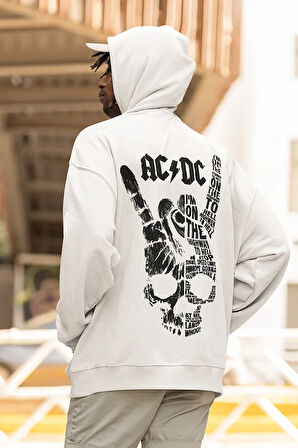 Rock Metal Müzik Grubu Baskılı Unisex Oversize AC DC Hoodie