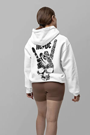 Rock Metal Müzik Grubu Baskılı Unisex Oversize AC DC Hoodie