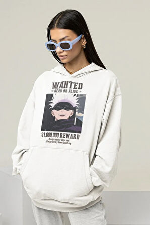 Dead Or Alive Wanted Baskılı Unisex Oversize Anime Hoodie