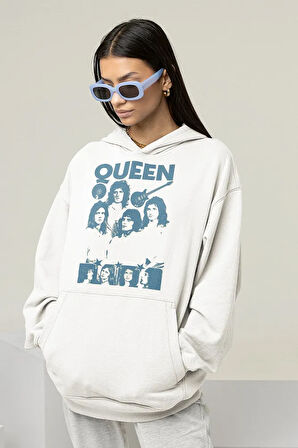 Queen Müzik Grubu Baskılı Unisex Oversize Hoodie