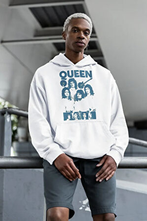 Queen Müzik Grubu Baskılı Unisex Oversize Hoodie