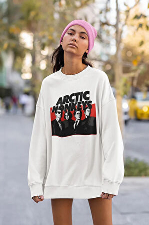 Rock Metal Müzik Grubu Baskılı Unisex Oversize Arctic Monkeys Sweatshirt