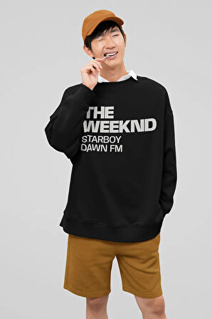The Weeknd Starboy Dawn Fm Baskılı Unisex Oversize Rapper Şarkıcı Sweatshirt