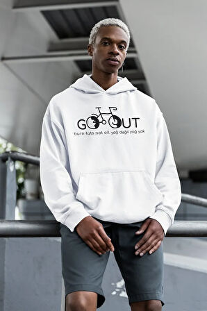 Burn Fats Not Oil Yazılı Unisex Oversize Yağ Değil Yağ Yak Yazılı Hoodie