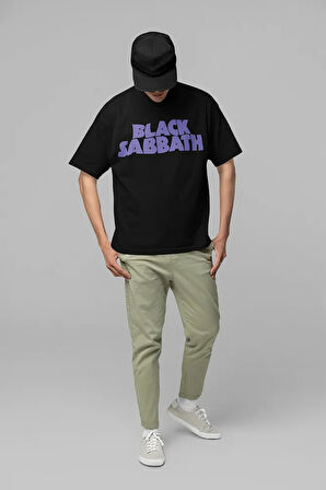 Black Sabbath Baskılı Unisex Oversize Müzik Grubu Tişört