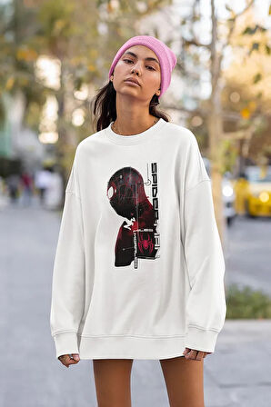 Spider-Man Morales Miles Baskılı Unisex Oversize Sweatshirt