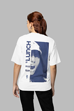 Lunch Billie Eilish Baskılı Unisex Oversize Şarkıcı Tişört