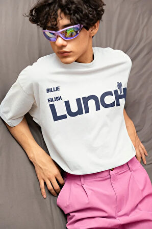 Lunch Billie Eilish Baskılı Unisex Oversize Şarkıcı Tişört