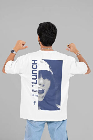 Lunch Billie Eilish Baskılı Unisex Oversize Şarkıcı Tişört
