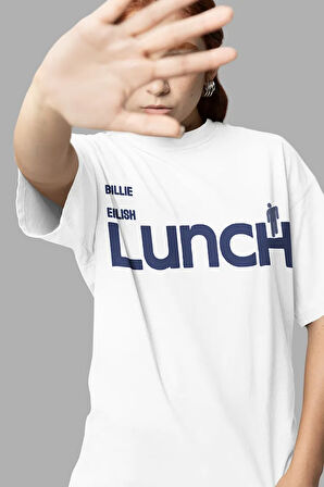 Lunch Billie Eilish Baskılı Unisex Oversize Şarkıcı Tişört