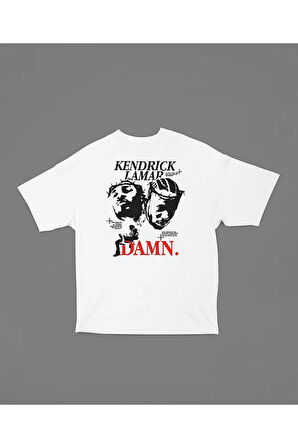 Kendrick Lamar Damn Yazılı Unisex Rap Tişört, Oversize Rapper Tişört