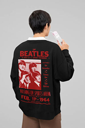 The Beatles Müzik Grubu Baskılı Unisex Oversize Vintage Sweatshirt