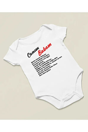 Babalar Günü Hediyen Benim Canım Babam Yazılı Pamuklu Yumuşak Unisex Çıtçıtlı Body Zıbın