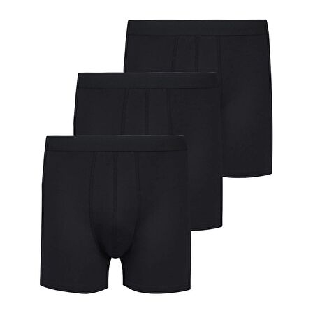  3'lü Erkek Boxer Seti %95 Pamuk Premium Collection - Siyah