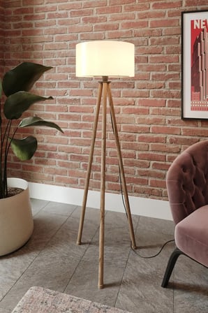 Tripod Üç Ayaklı Lambader Krem