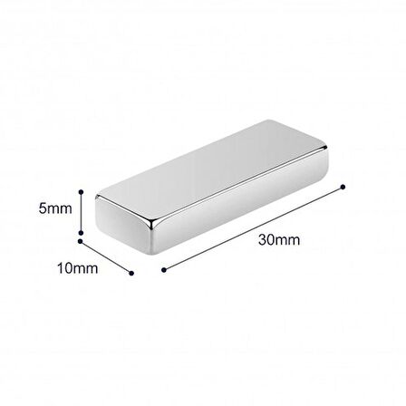 NEODYUM MIKNATIS 30X10X5 MM 5 ADET