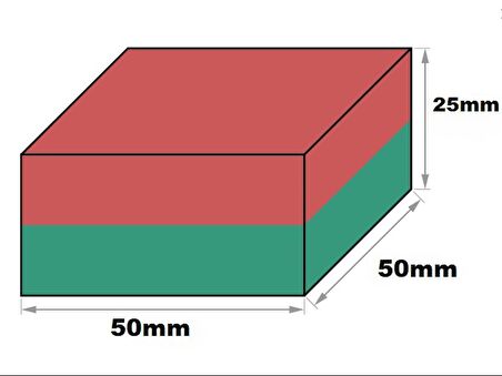 NEODYUM MIKNATIS 50X50X25 MM 1 ADET