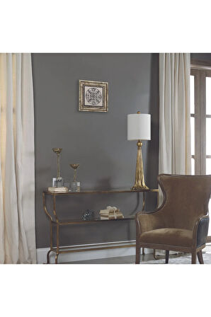Bizans Dairesel Paneli Baskılı Taş Tablo 25X25