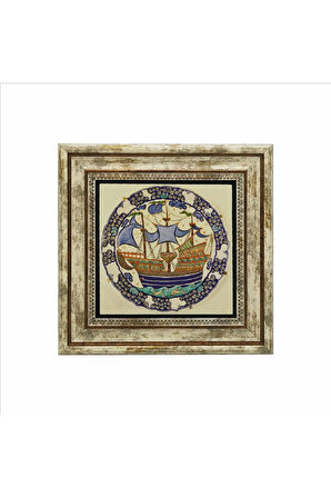 Gemi Baskılı Taş Tablo 25X25