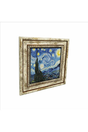 Yıldızlı Gece (Vincent Van Gogh, 1889) Baskılı Taş Tablo 25X25