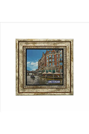 Amsterdam Görseli Baskılı Taş Tablo 25X25