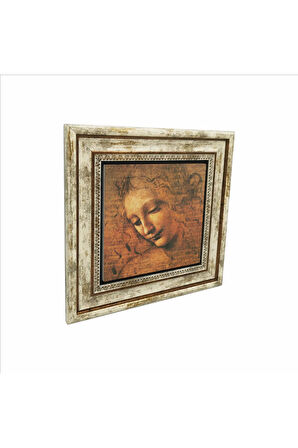 Kadın Başı Eskizi (Leonardo Da Vinci, 1508) Baskılı Taş Tablo 25X25