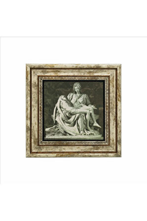 Pietà (Michelangelo, 1498) Baskılı Taş Tablo 25X25