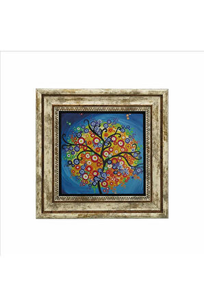 Ağaç Baskılı Taş Tablo 25X25