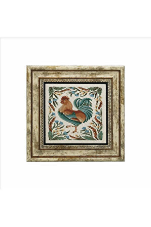 Horoz Baskılı Taş Tablo 25X25