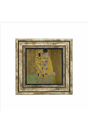 Öpücük (Gustav Klimt, 1907) Baskılı Taş Tablo 25X25
