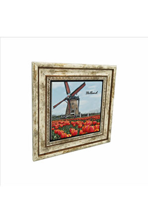 Hollanda Görseli Baskılı Taş Tablo 25X25