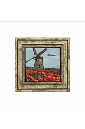 Hollanda Görseli Baskılı Taş Tablo 25X25