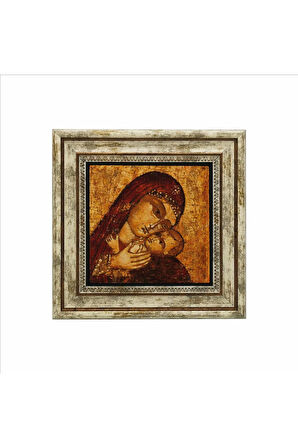 İsa ve Meryem Görseli Baskılı Taş Tablo 25X25