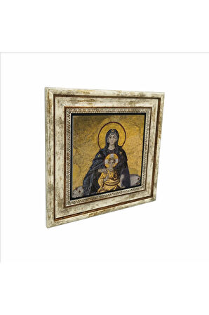 Ayasofya- Meryem Ve Isa Mozaiği Baskılı Taş Tablo 25x25