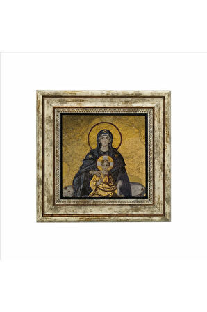 Ayasofya- Meryem Ve Isa Mozaiği Baskılı Taş Tablo 25x25