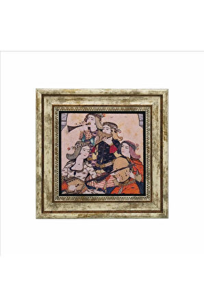 Müzisyen Kadınlar Minyatür Baskılı Taş Tablo 25X25