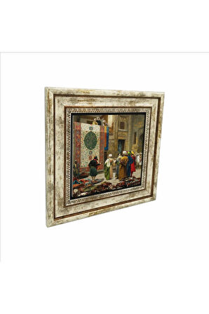 Halı Tüccarı (Osman Hamdi Bey, 1888) Baskılı Taş Tablo 25X25